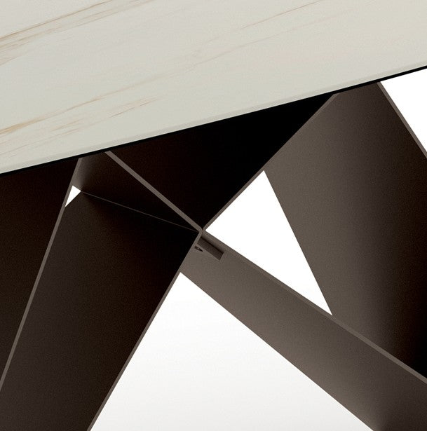 Cruise, Tavolo allungabile con top in ceramica su vetro (100cm X 200-280cm H. 76cm)