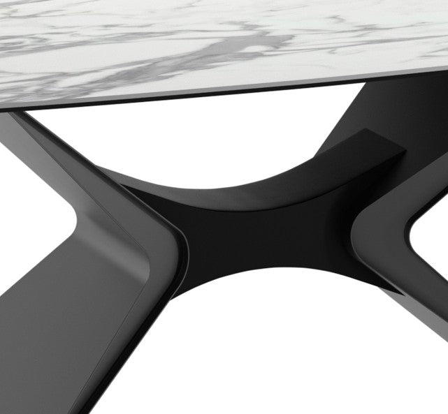 Halo, Tavolo fisso con top in ceramica su vetro (110cm X 220cm H. 75cm)