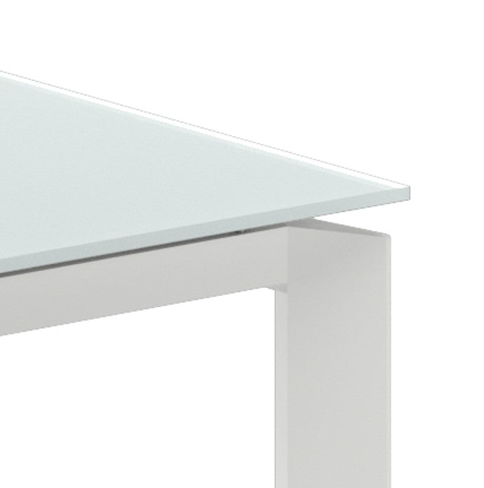 Function, Tavolo allungabile con top in vetro (80cm X 120-170cm H. 75cm)