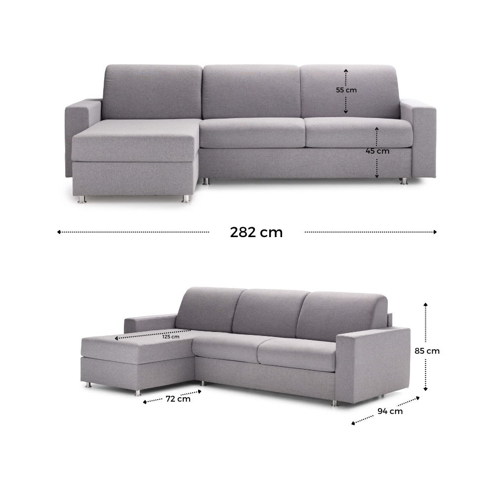 Divano letto Matrimoniale Marsiglia con Chaise Longue