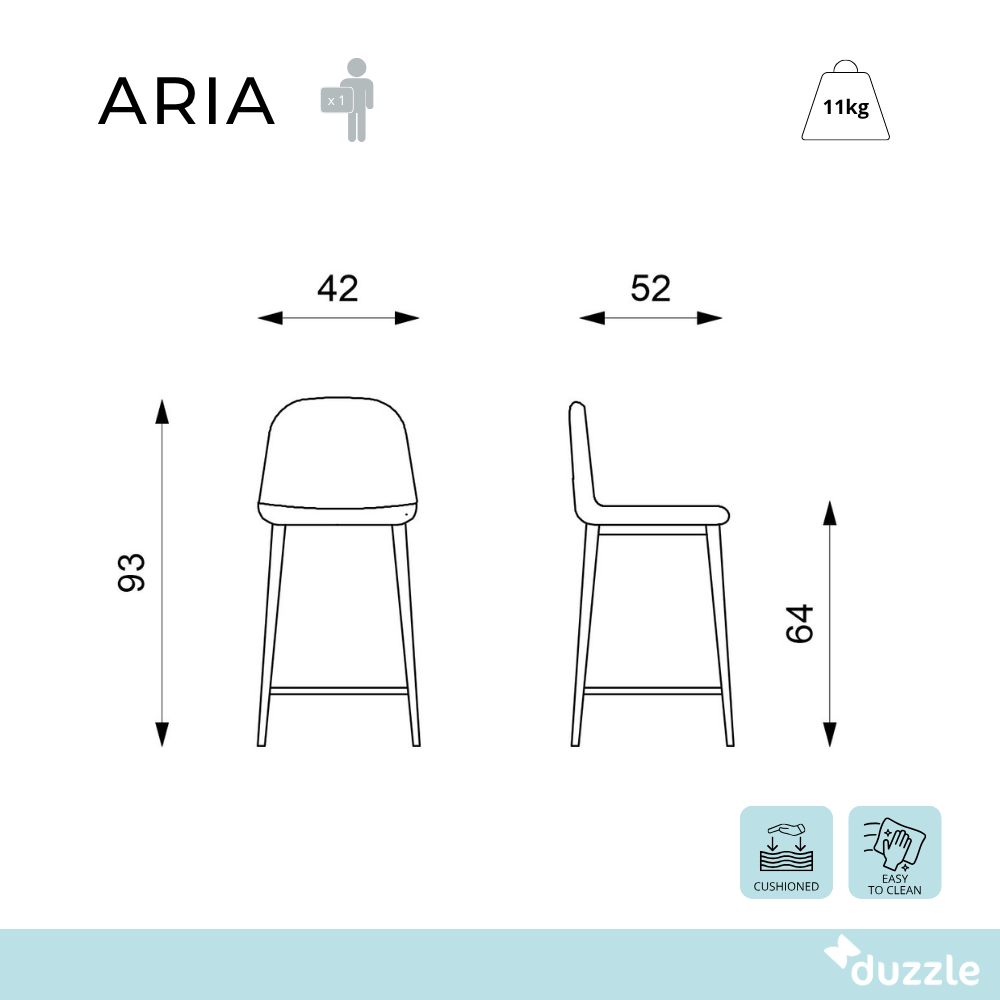 Aria, Sgabello in Similpelle (50cm X 43cm H. 91cm)