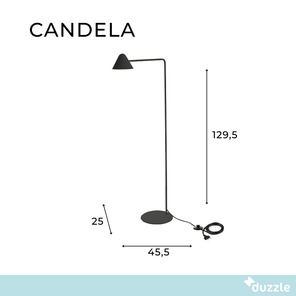 Candela, Lampada da terra LED (25cm X 45.5cm H. 129.5cm)