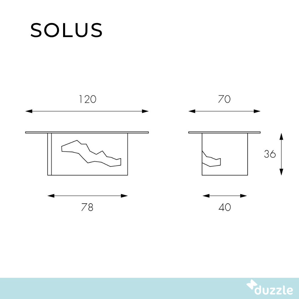 Solus, Tavolino (70cm X 120cm H. 36cm)