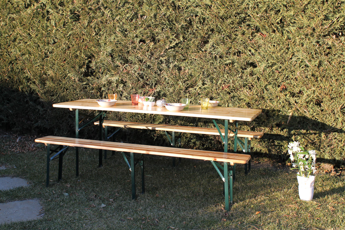 Boro, Set tavolo + panche 200x70cm