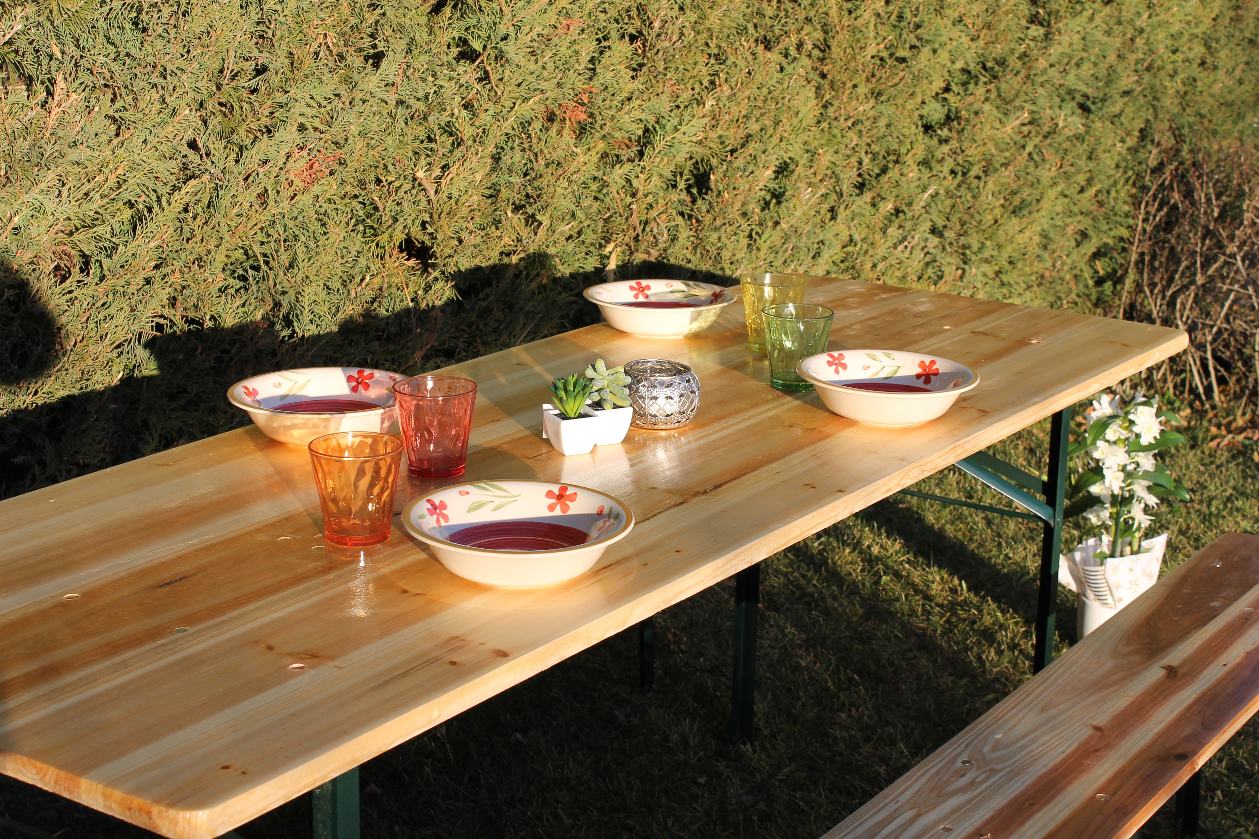Boro, Set tavolo + panche 200x70cm