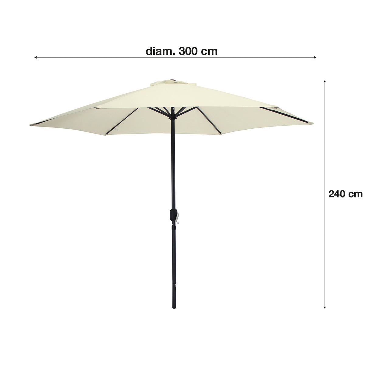 Elio, Ombrellone da giardino diam. 300cm