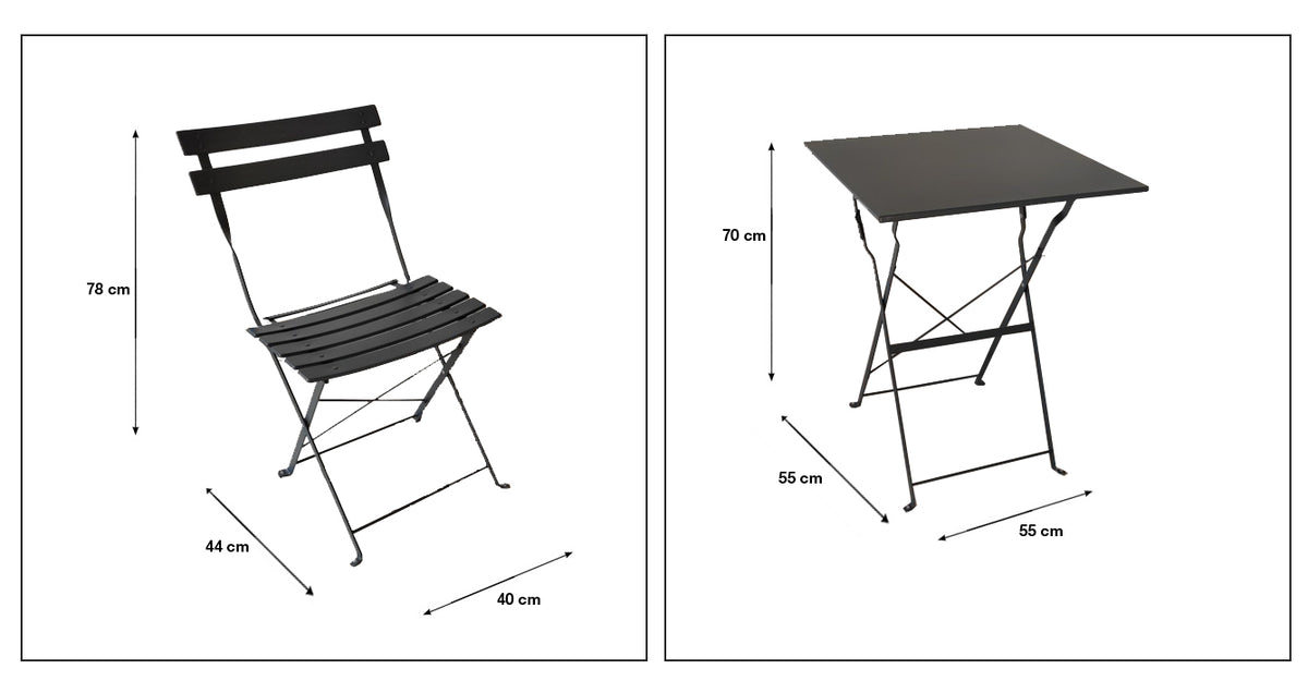 Niro, Set pieghevole da esterno 50x55x70cm