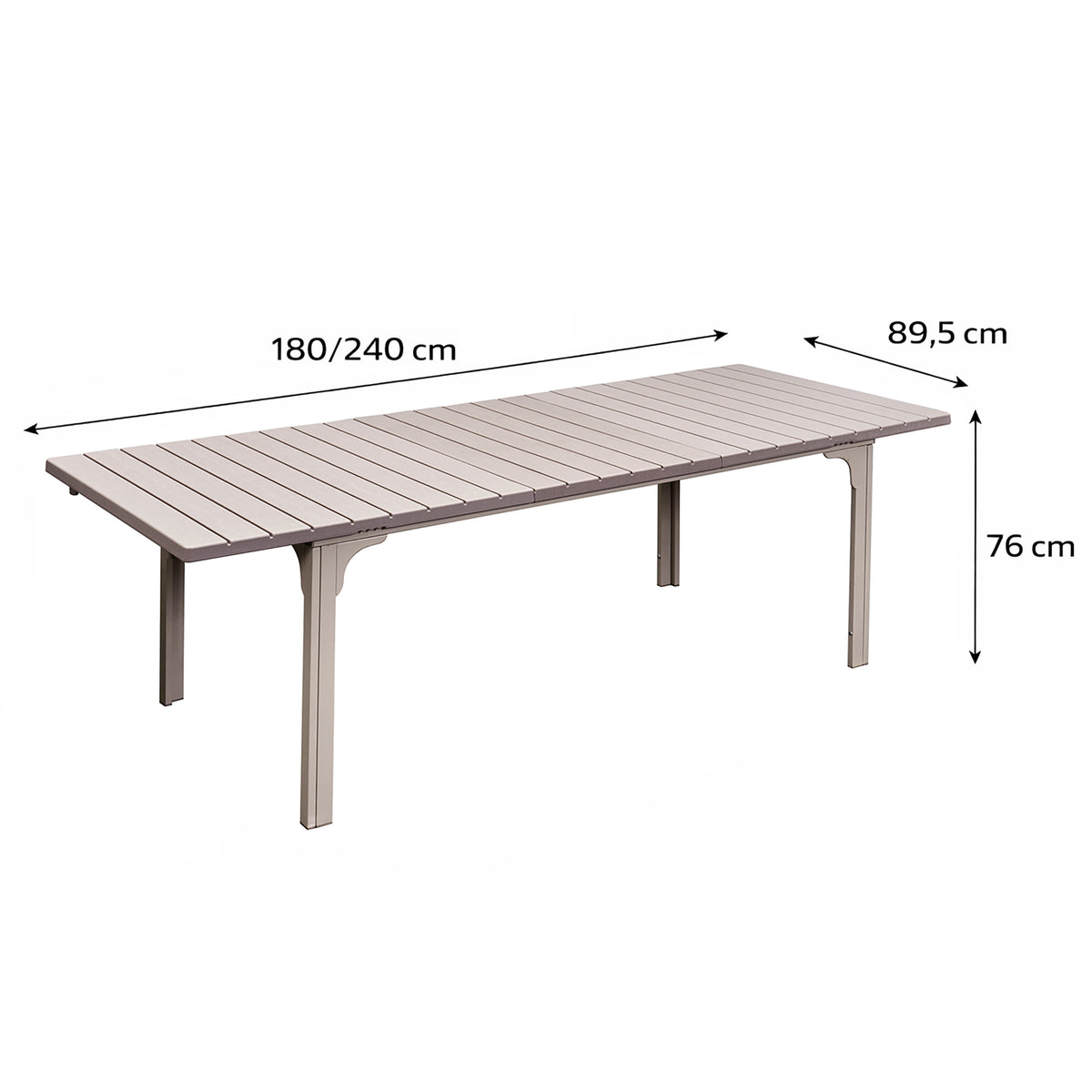 Milo, Tavolo da esterno allungabile 180/240x89,5cm