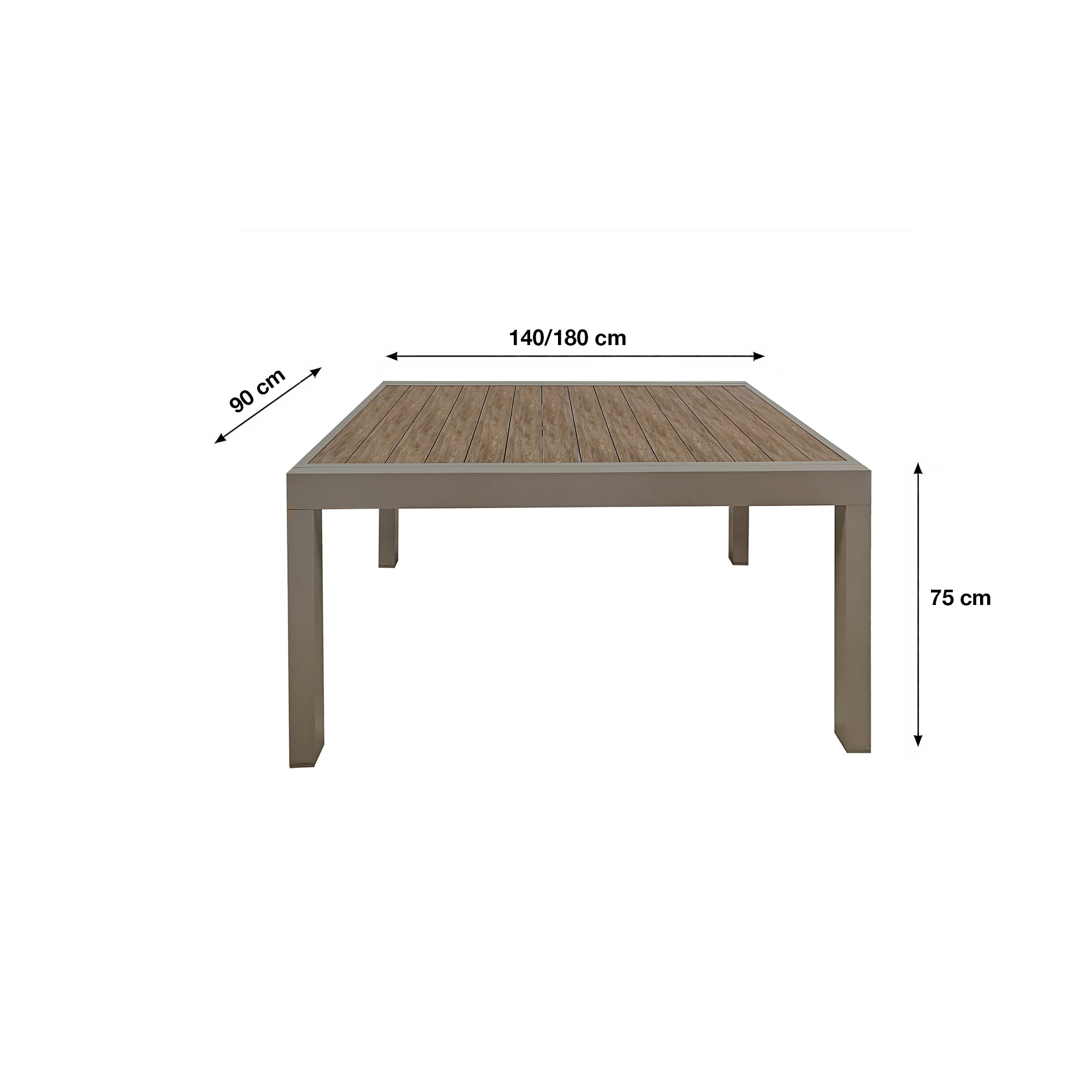 Leno, Tavolo da esterno allungabile 140/280x90cm