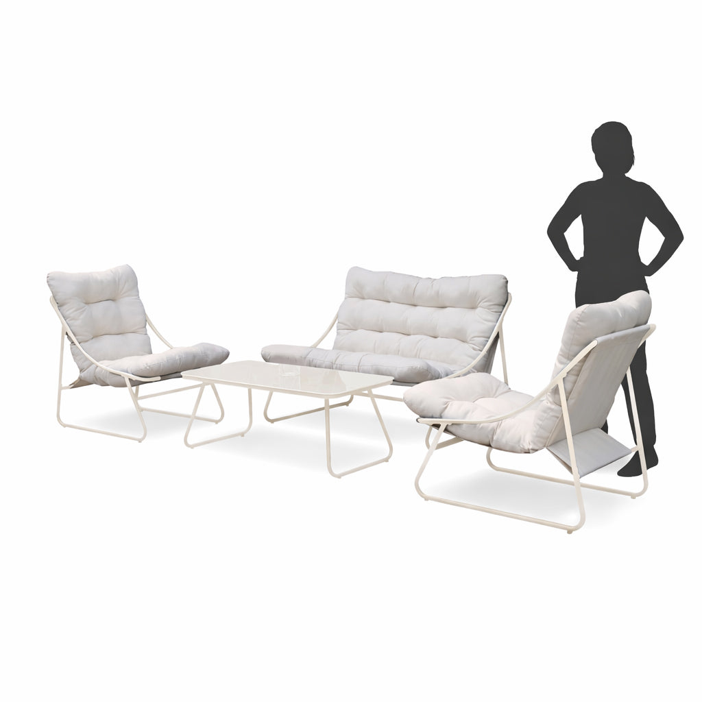 Vivo, Set salotto 2 poltrone + divano + tavolino 112x76cm