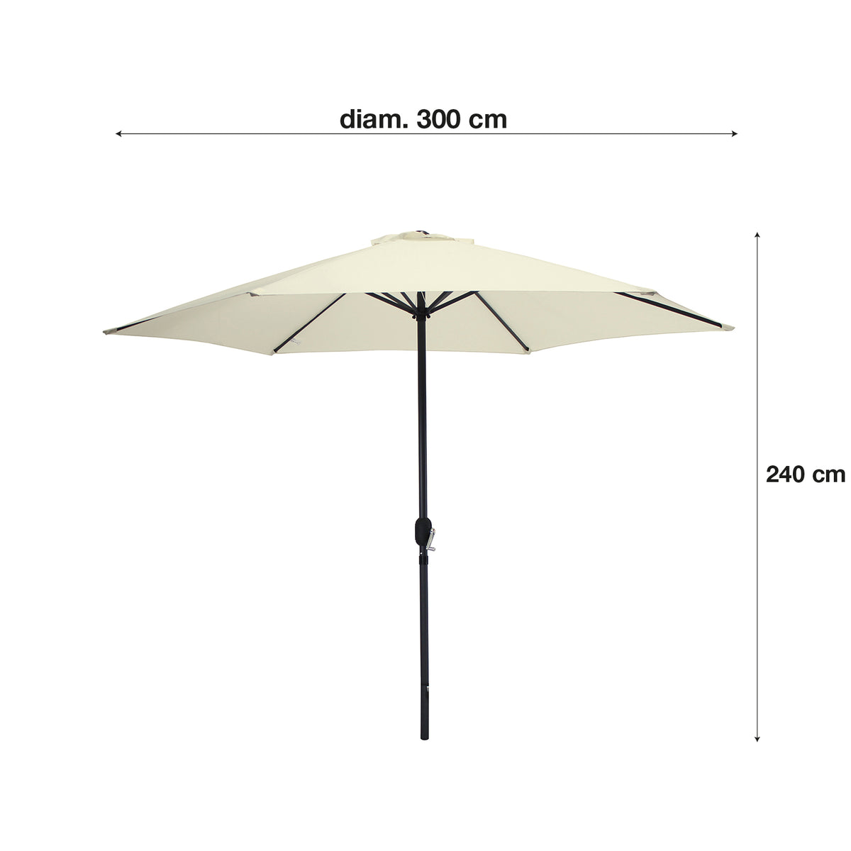 Rayo, Ombrellone da giardino diam. 300cm