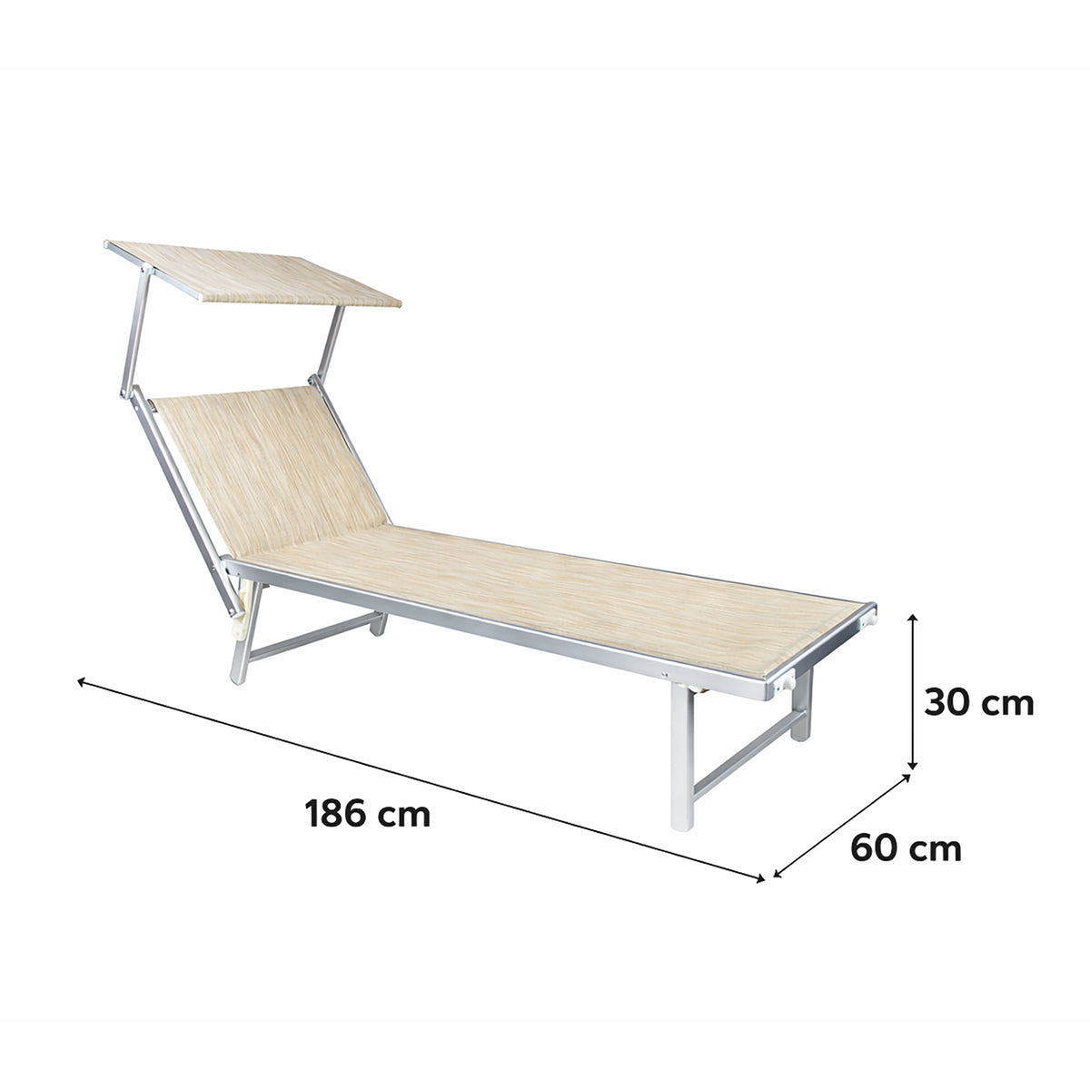 Riva, Lettino prendisole 186cm