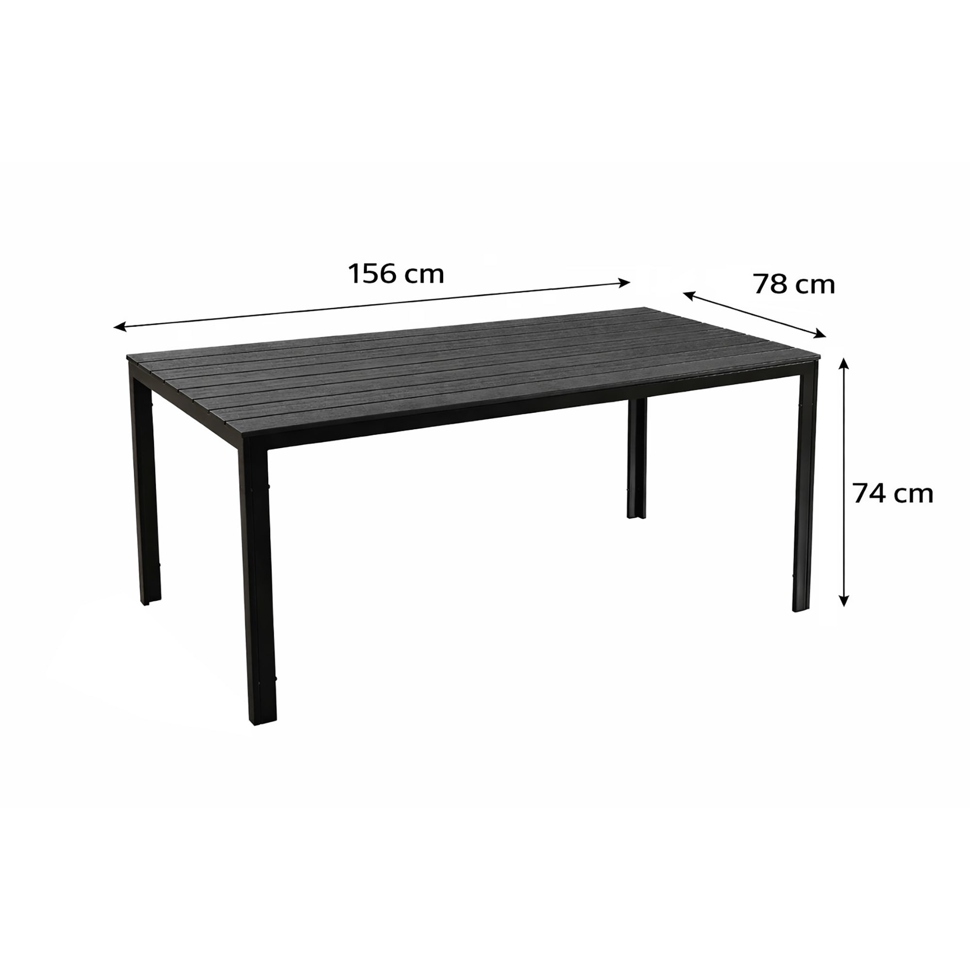 Numa, Tavolo da esterno 156x78cm