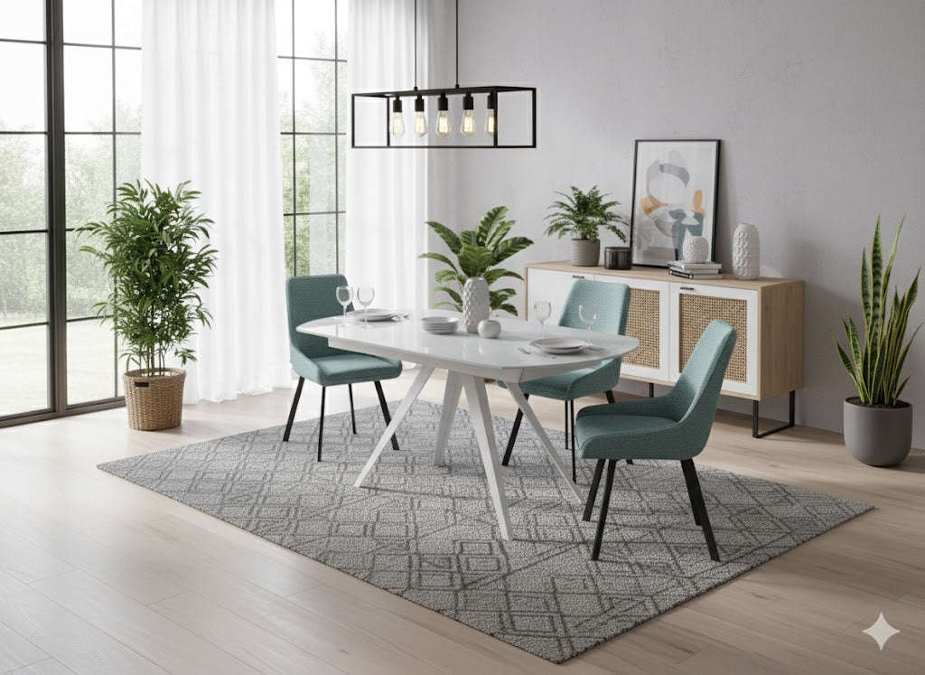 Float, Tavolo allungabile con top in vetro (90cm X 120-180cm H. 76cm)