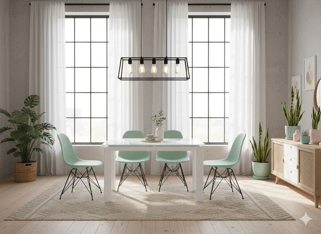 Function, Tavolo allungabile con top in vetro (80cm X 120-170cm H. 75cm)