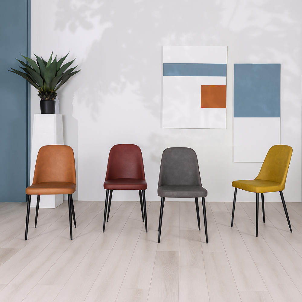 Gaelia, Set di 4 Sedie in soft-touch (52cm X 45cm H. 85cm)