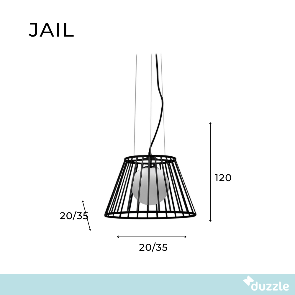 Jail, Lampada a sospensione (Ø.20/35cm X Ø.20/35cm H. 120cm)