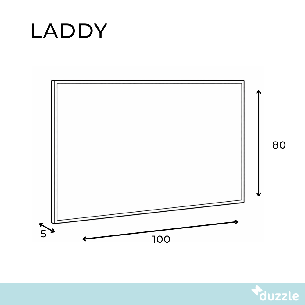 Laddy, Specchio da parete con luce (80cm X 100cm H. 5cm)