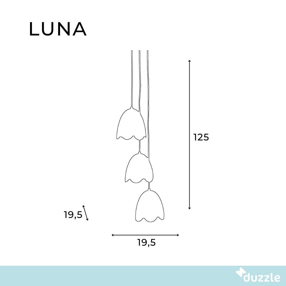 Luna, Lampada a sospensione (Ø.19,5cm X Ø.19,5cm H. 125cm)