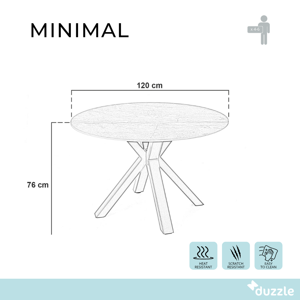 Minimal, Tavolo fisso (120cm X 120cm H. 76cm)