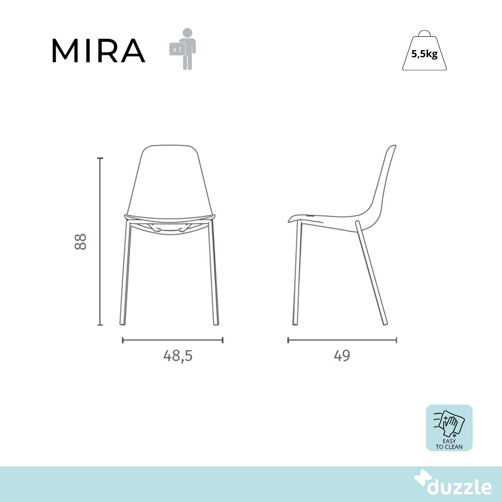 Set di 4 sedie Mira