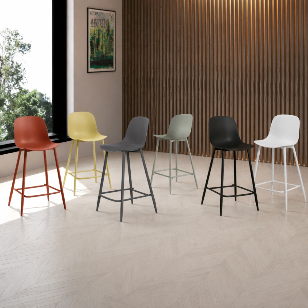 Mira Sgabello, Set di 4 Sgabelli in polipropilene (47.5cm X 47cm H. 91.5cm)