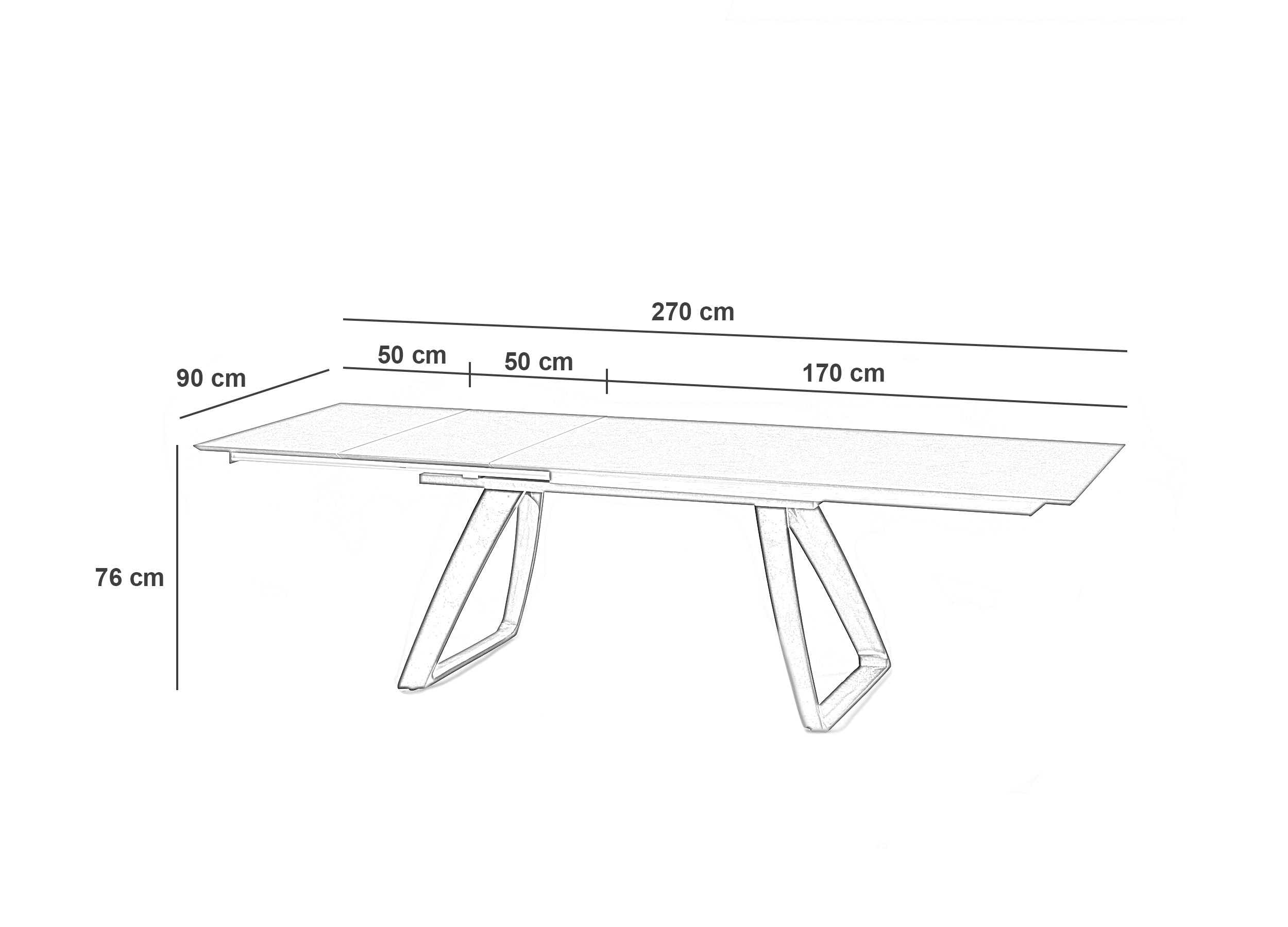 Grayson, Tavolo allungabile (90cm X 170/270cm H. 76cm)
