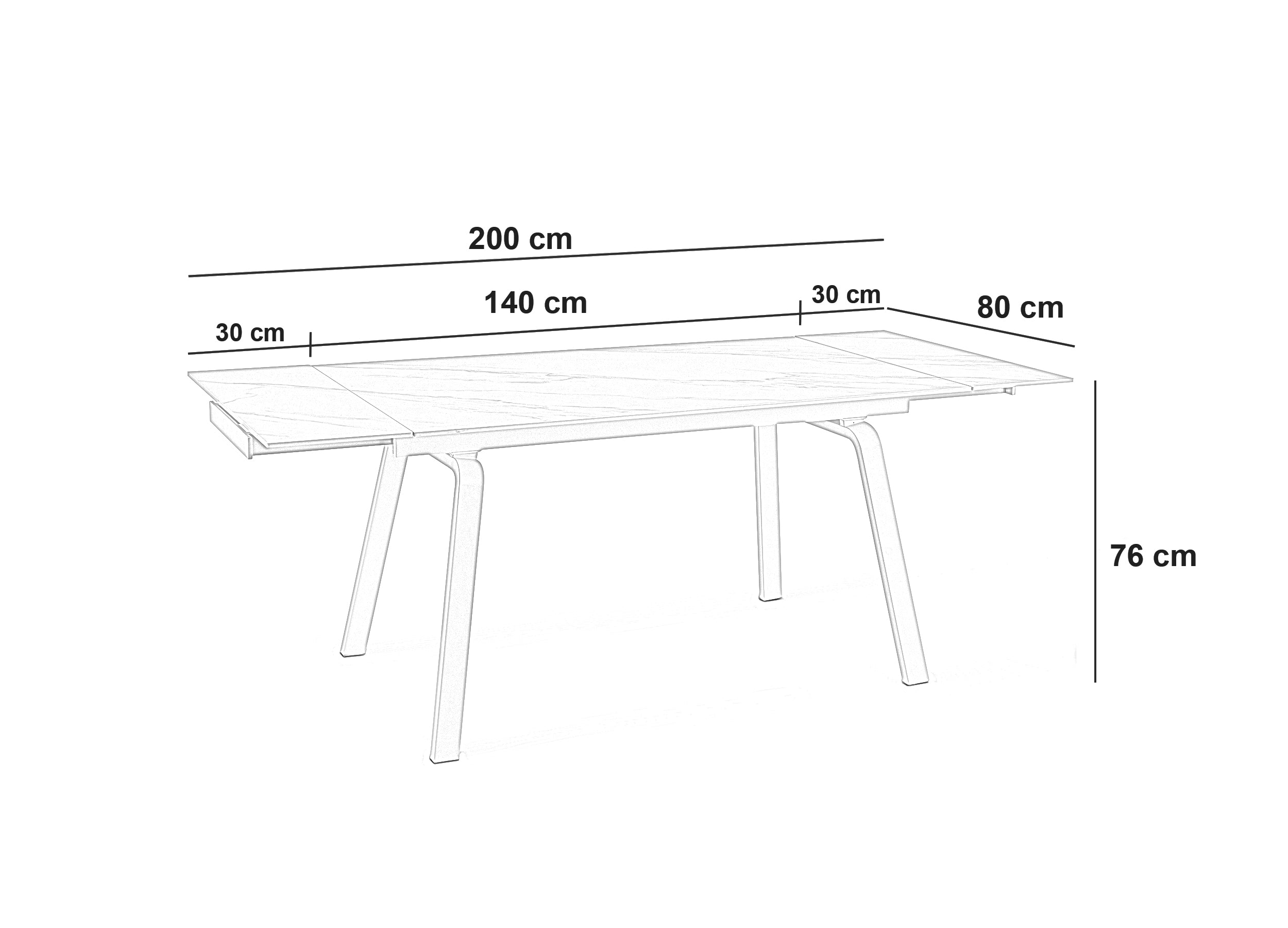 Cosmo, Tavolo allungabile (80cm X 140/200cm H. 76cm)