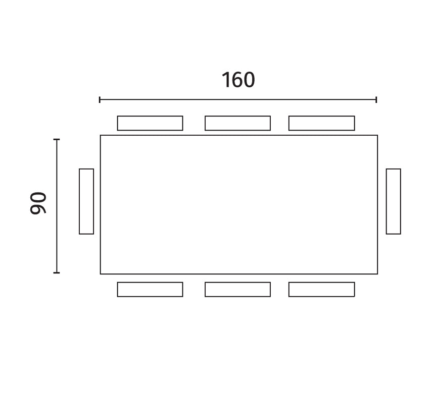 Timber, Tavolo fisso (90cm X 160cm H. 76cm)