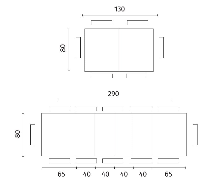 Moon, Tavolo allungabile (80cm X 130/290cm H. 76cm)