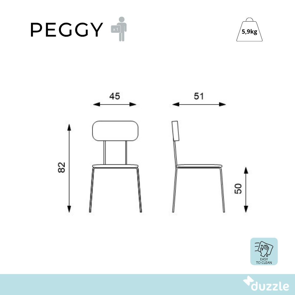 Set di 4 sedie Peggy