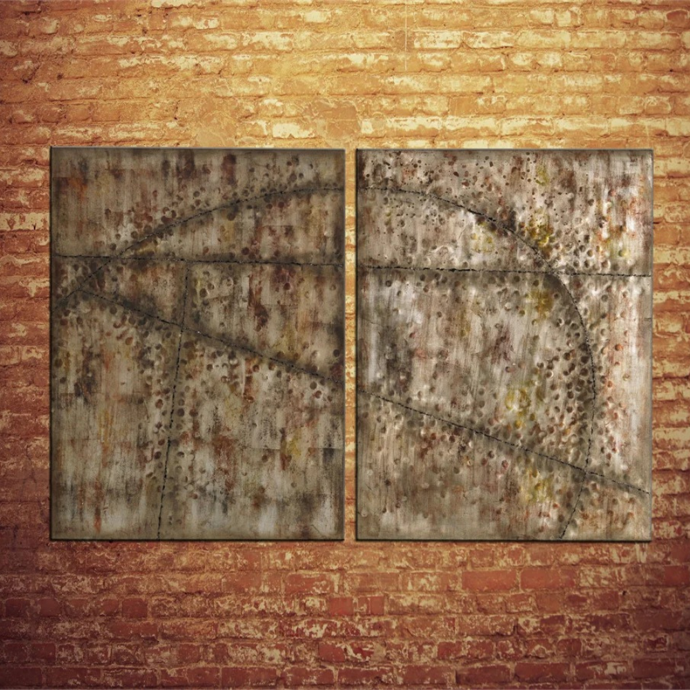 Two, Olio su metallo (3cm X 75cm H. 100cm)