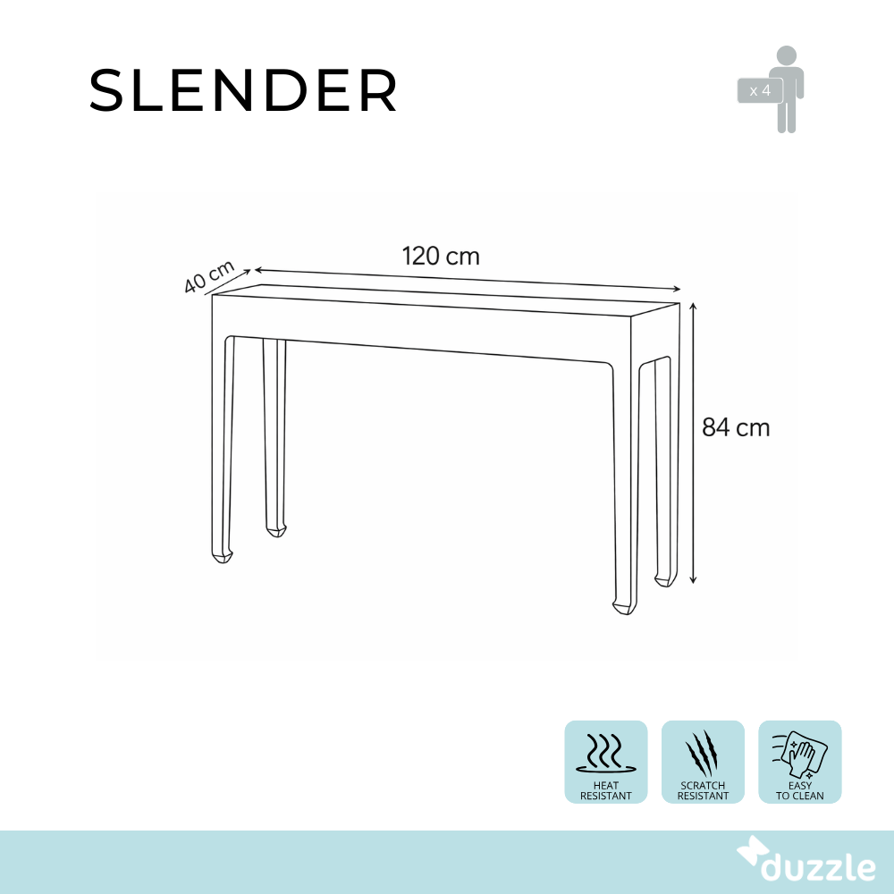Slender, Consolle (40cm X 120cm H. 84cm)