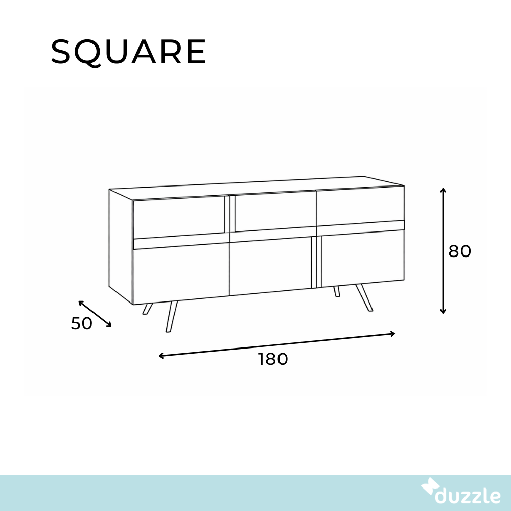 Square, Madia 3 ante (50cm X 180cm H. 80cm)