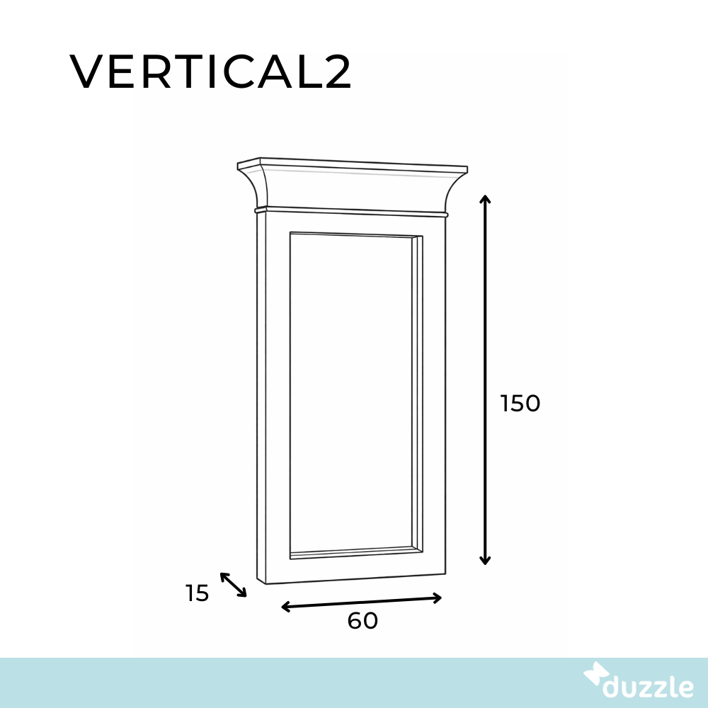 Vertical2, Specchio da parete (150cm X 60cm H. 15cm)