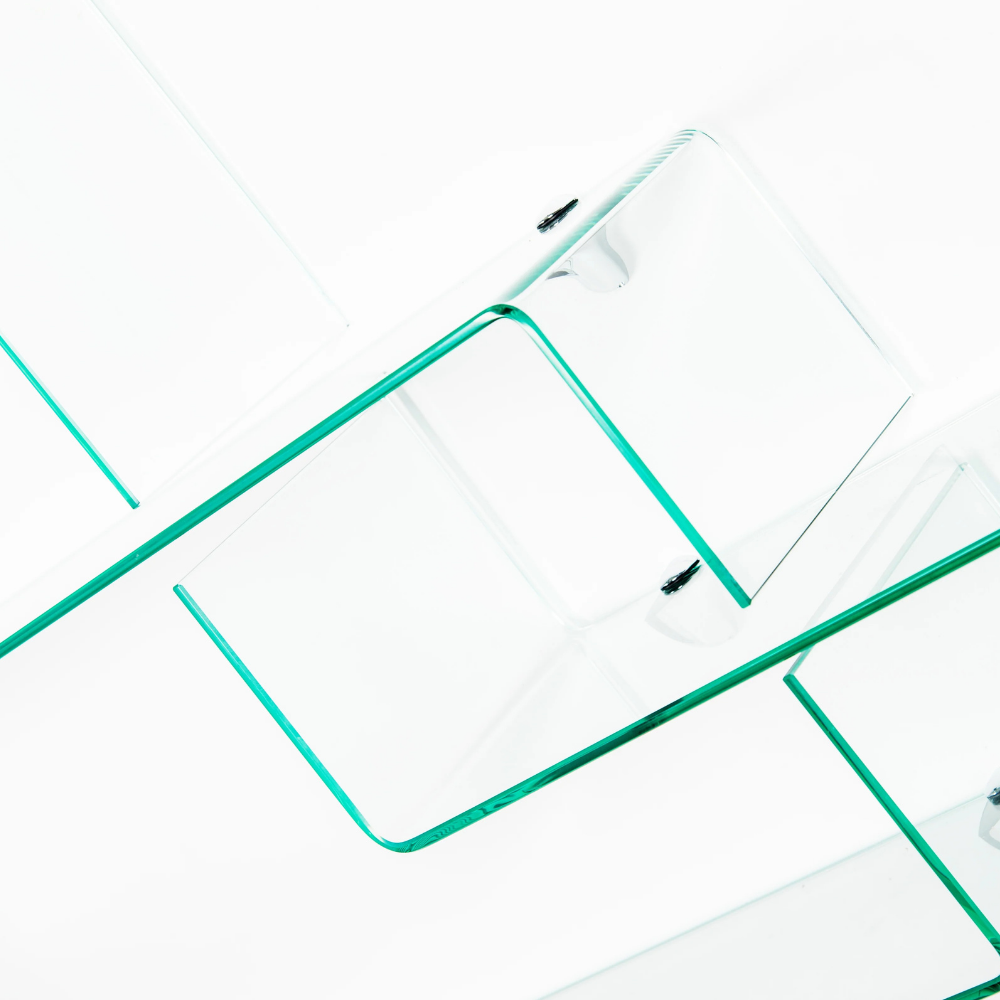 Glassline, Libreria da parete in vetro (100cm X 22cm H.18,5/36cm)