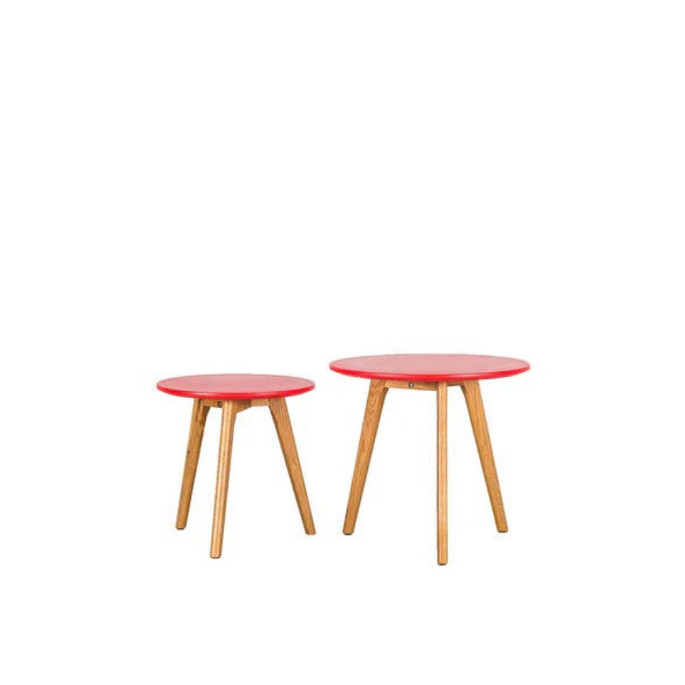 Dual twin, Set di 2 tavolini (50cm X 50cm H.45cm - 40cm X 40cm H.40cm)