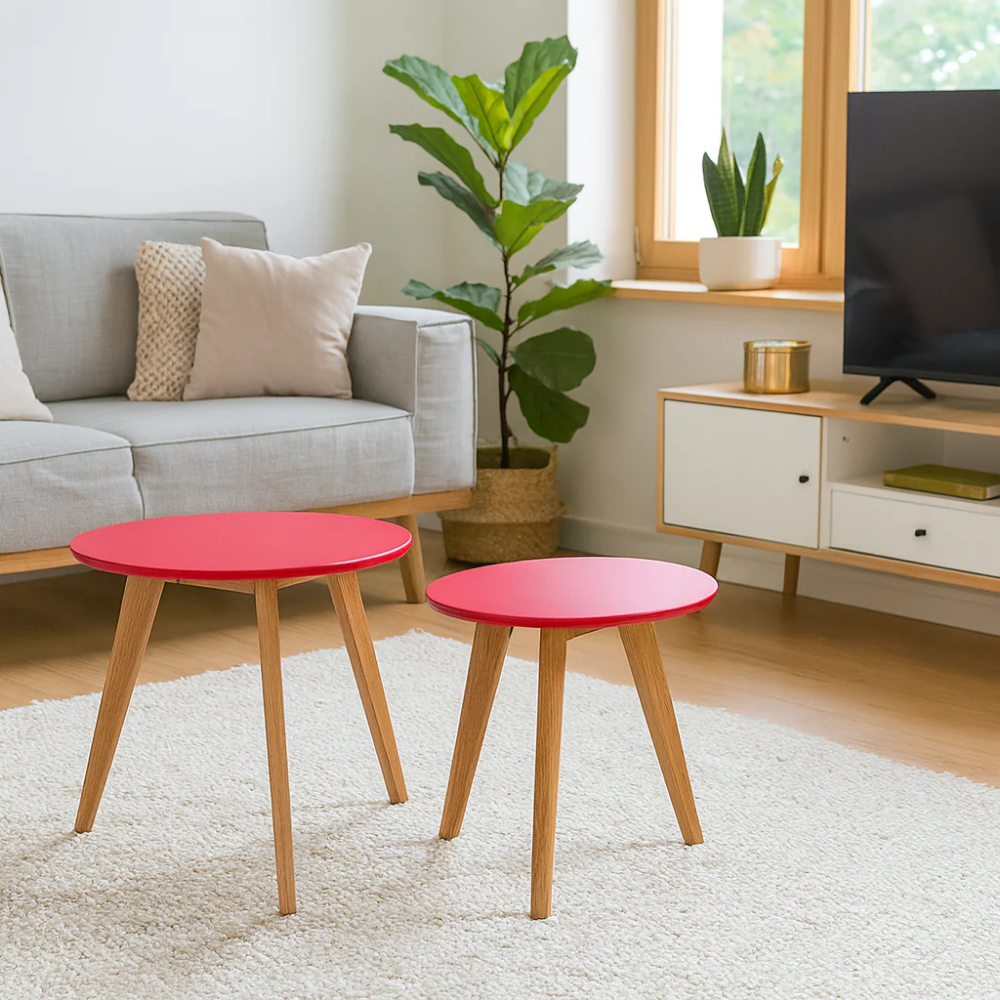 Dual twin, Set di 2 tavolini (50cm X 50cm H.45cm - 40cm X 40cm H.40cm)