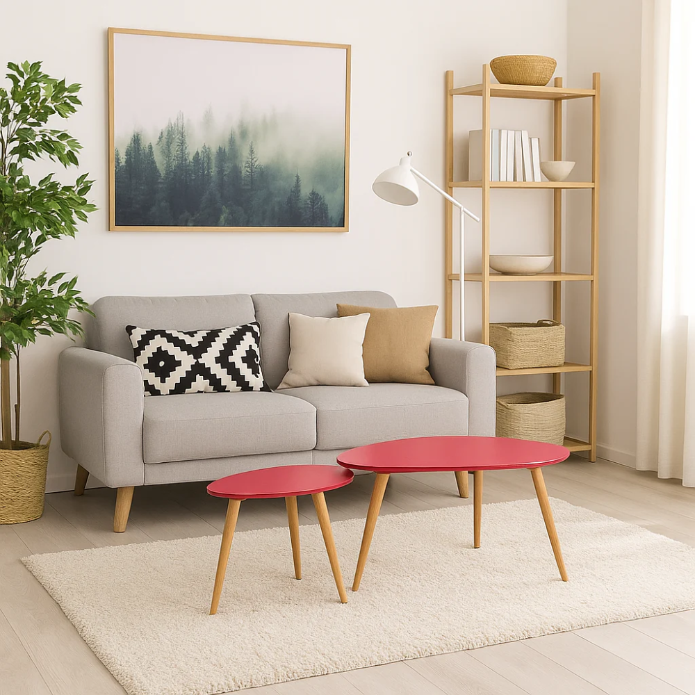 Dual twin, Set di 2 tavolini (116cm X 66cm H.45cm - 75cm X 43cm H.39cm)