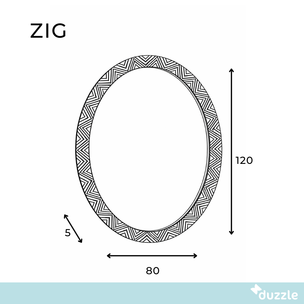 Zig, Specchio da parete (120cm X 80cm H. 5cm)