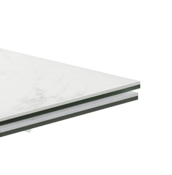 Axis, Tavolo allungabile con top in ceramica su vetro (90cm X 160-240cm H. 76cm)