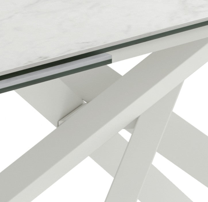 Axis, Tavolo allungabile con top in ceramica su vetro (90cm X 160-240cm H. 76cm)