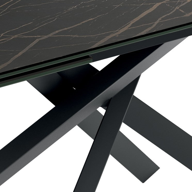 Axis, Tavolo allungabile con top in ceramica su vetro (90cm X 160-240cm H. 76cm)