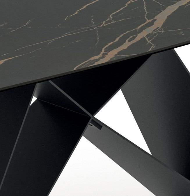 Cruise, Tavolo allungabile con top in ceramica su vetro (100cm X 200-280cm H. 76cm)