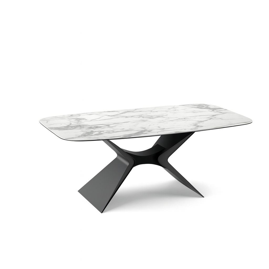 Halo, Tavolo fisso con top in ceramica su vetro (110cm X 220cm H. 75cm)